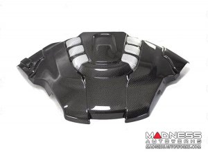 Alfa Romeo Giulia Engine Cover - Carbon Fiber - QV Version - White Candy Accents